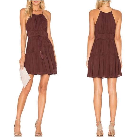 cinq a sept Dresses & Skirts - Cinq a Sept Silk Lotus Dress Rum Raisin Sz XS